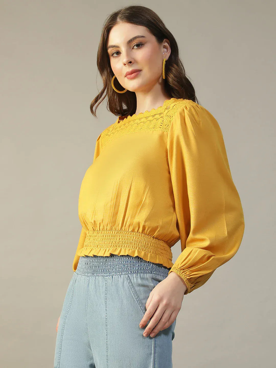 Women Yellow Top For Girls