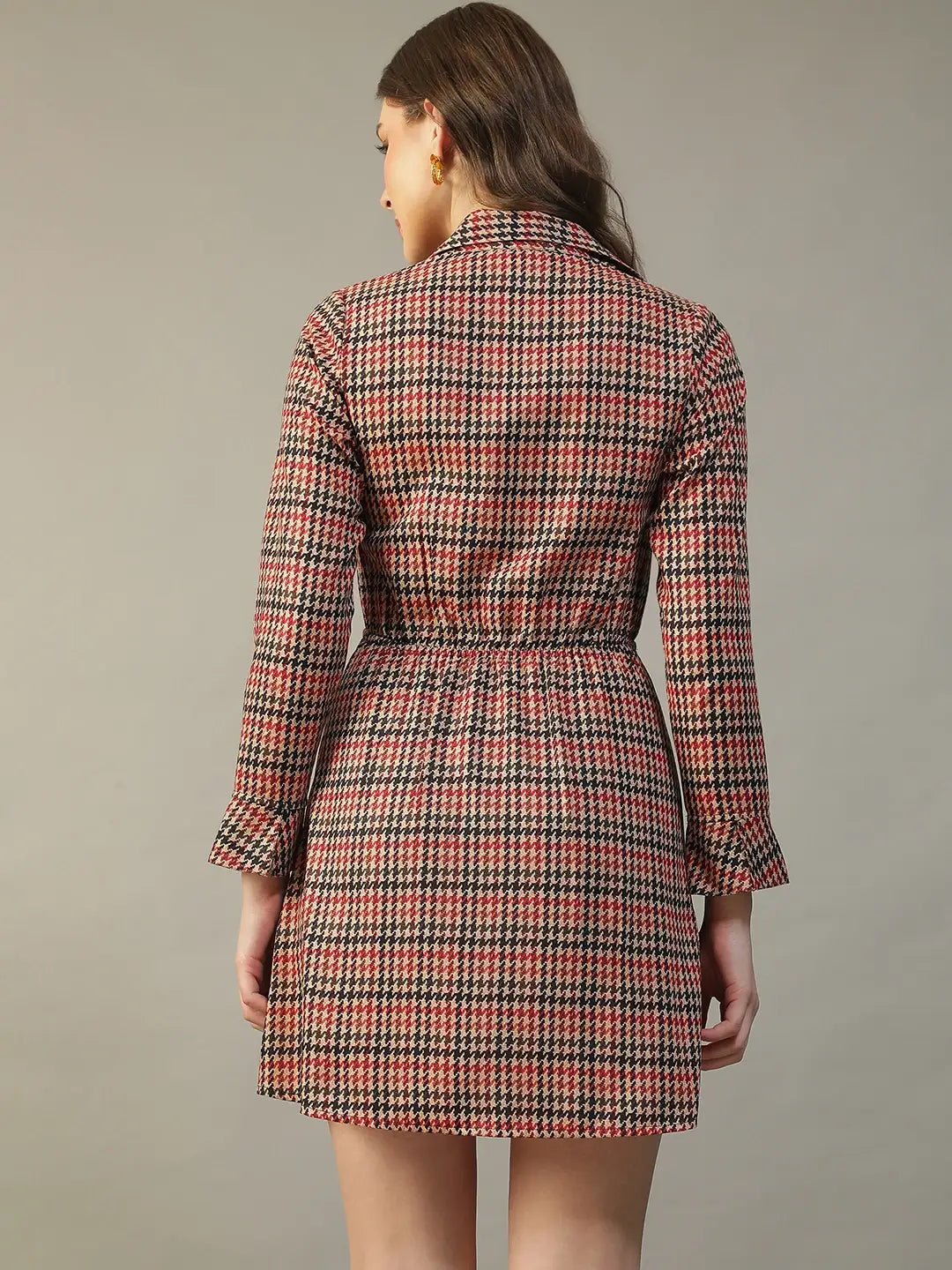 Women Multicolor Check Print Dress