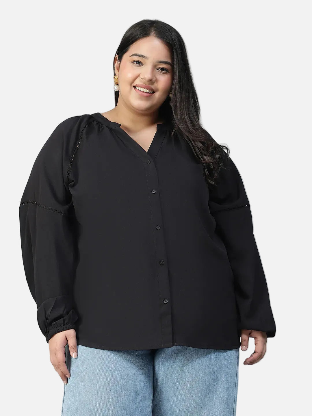 Plus Size Black Top