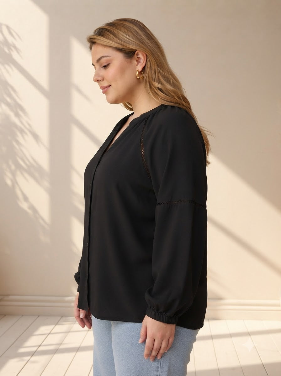 Plus Size Black Top