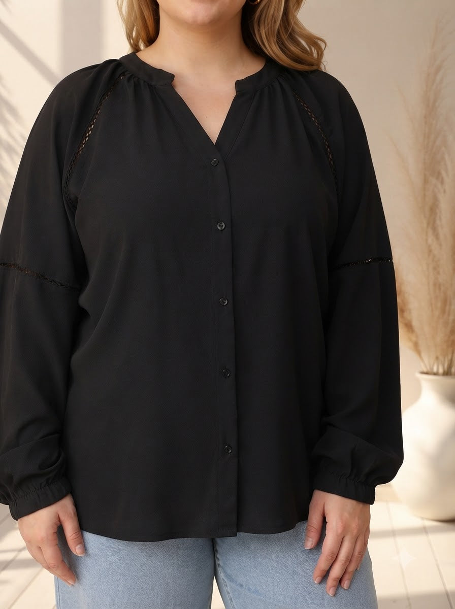 Plus Size Black Top