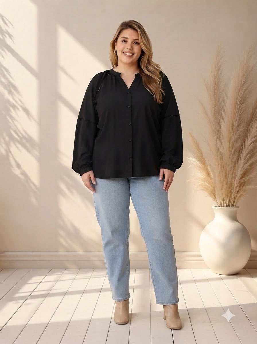 Plus Size Black Top
