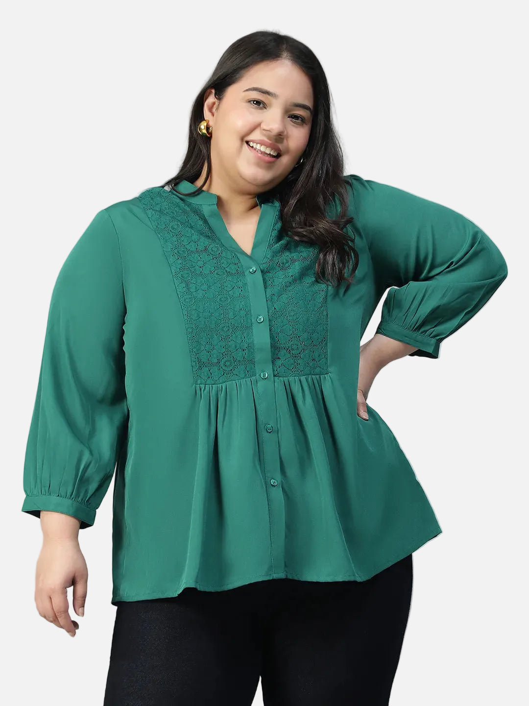 Plus Size Green Top