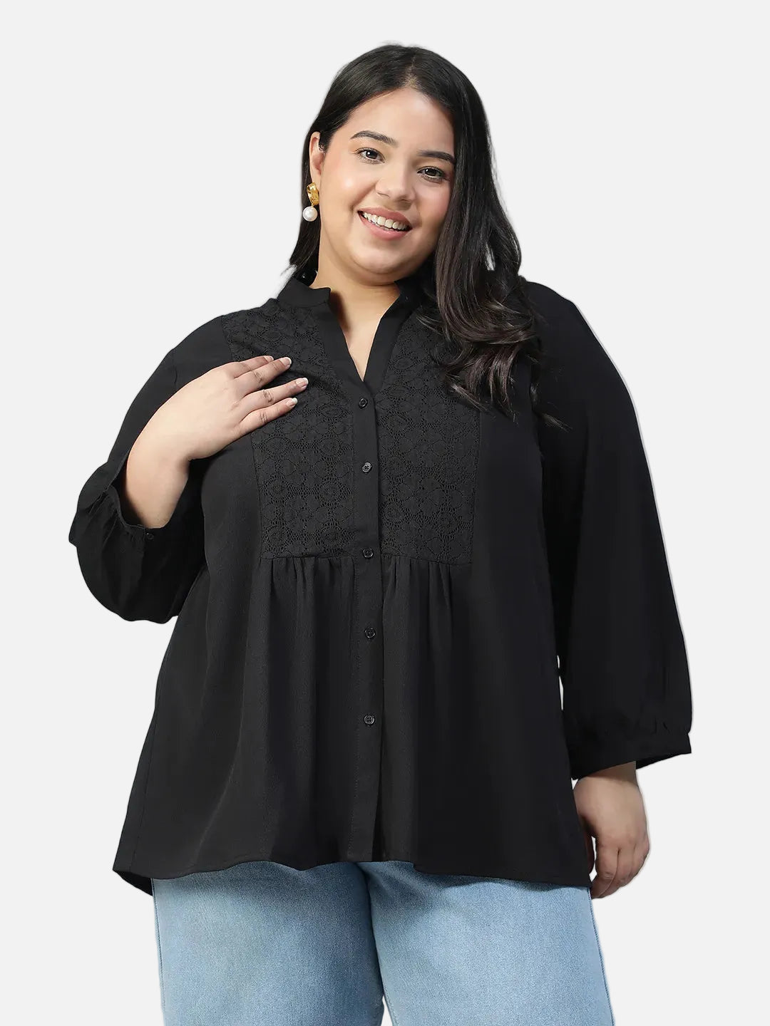 Plus Size Black Top
