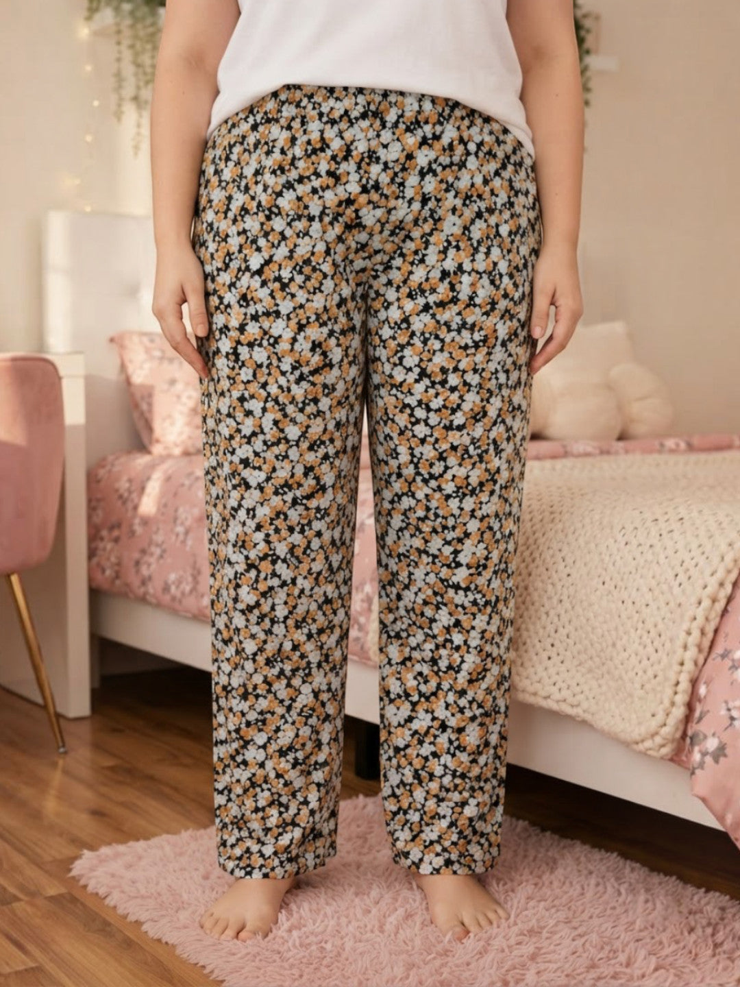 Women Plus Size Multicolor Floral Cotton Nightwear Pajama Oxolloxo