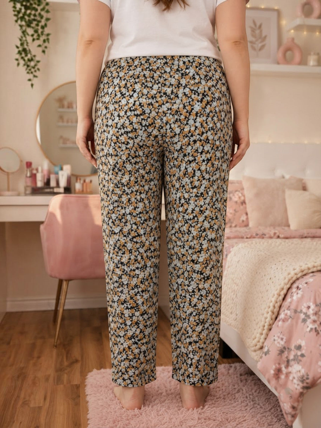 Women Plus Size Multicolor Floral Cotton Nightwear Pajama Oxolloxo