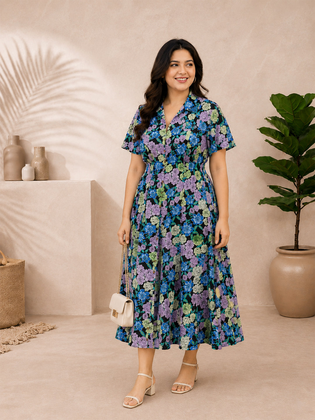 Floral Print Midi Dress