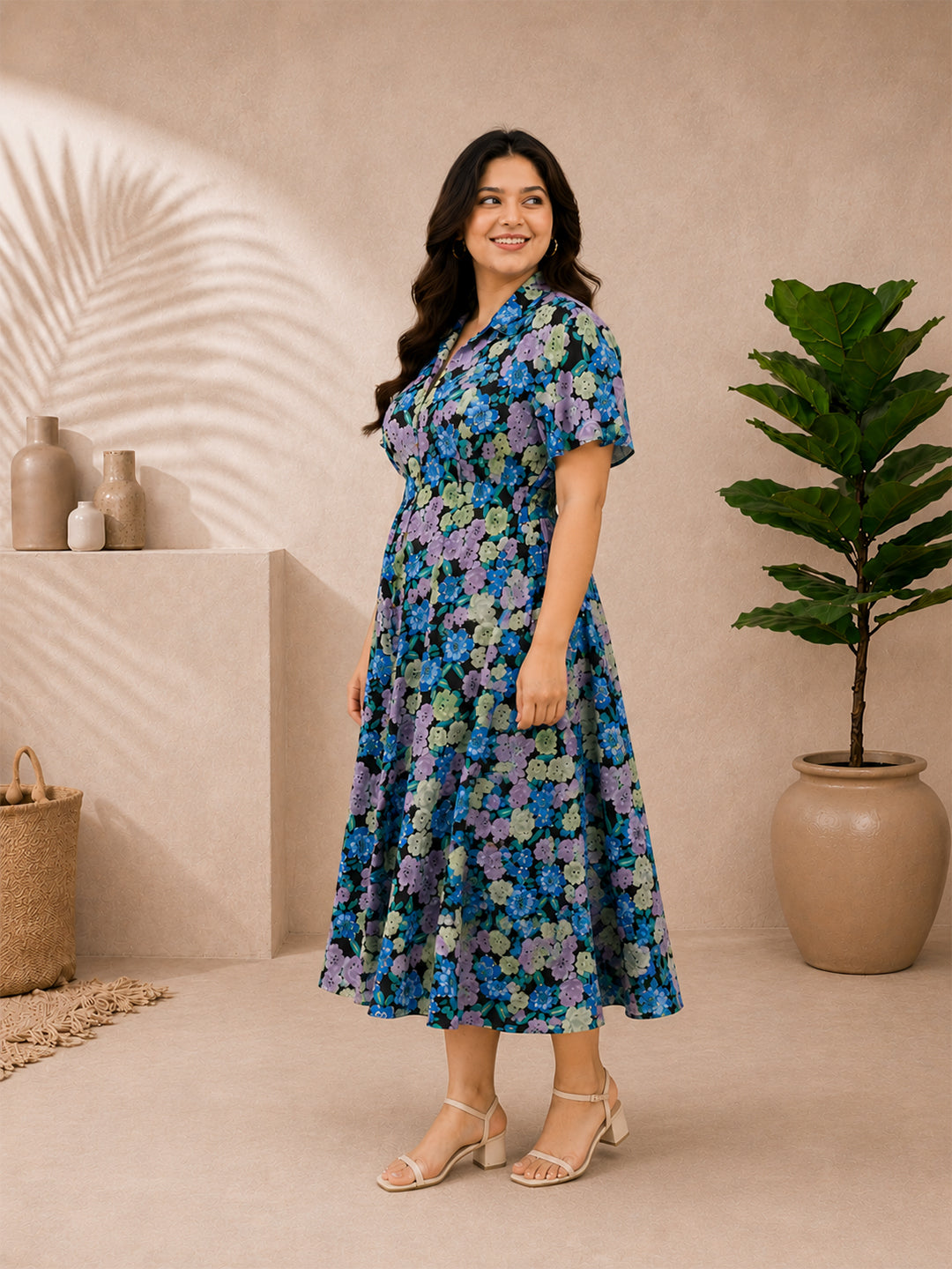 Floral Print Midi Dress