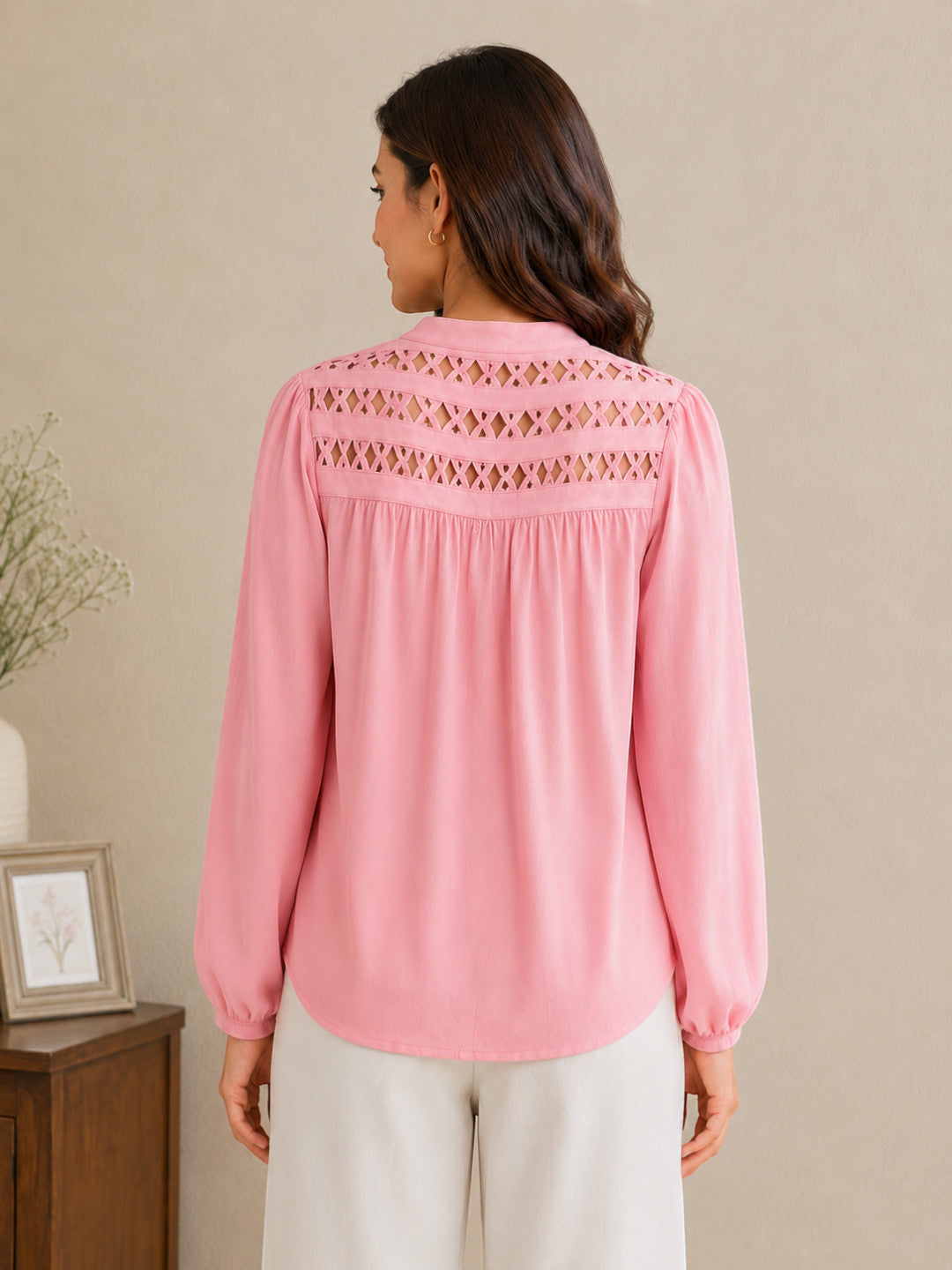 Pink Macrame Design Top