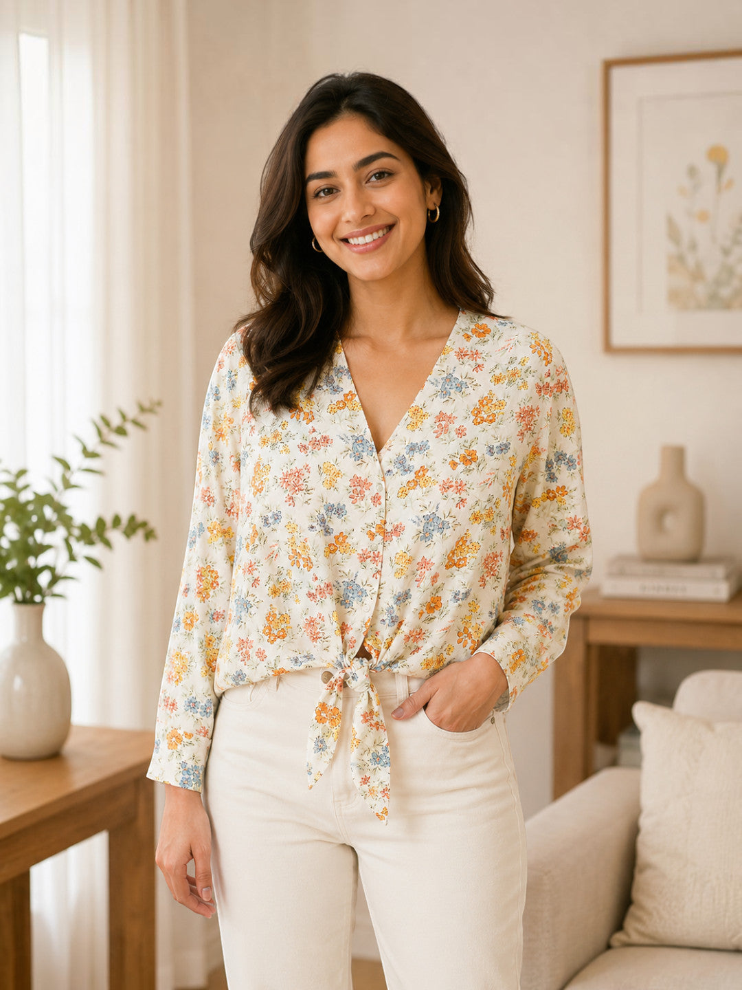 Multicolour Floral Print Top
