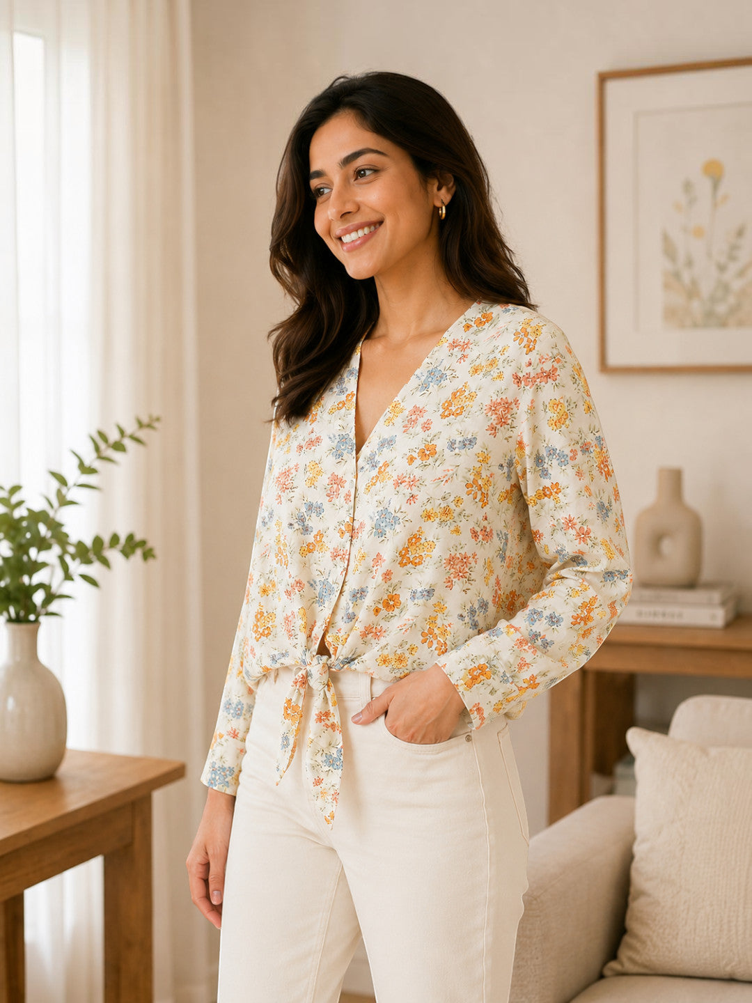 Multicolour Floral Print Top