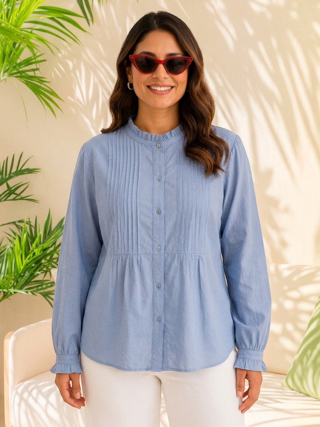 Women Blue Shirt Oxolloxo