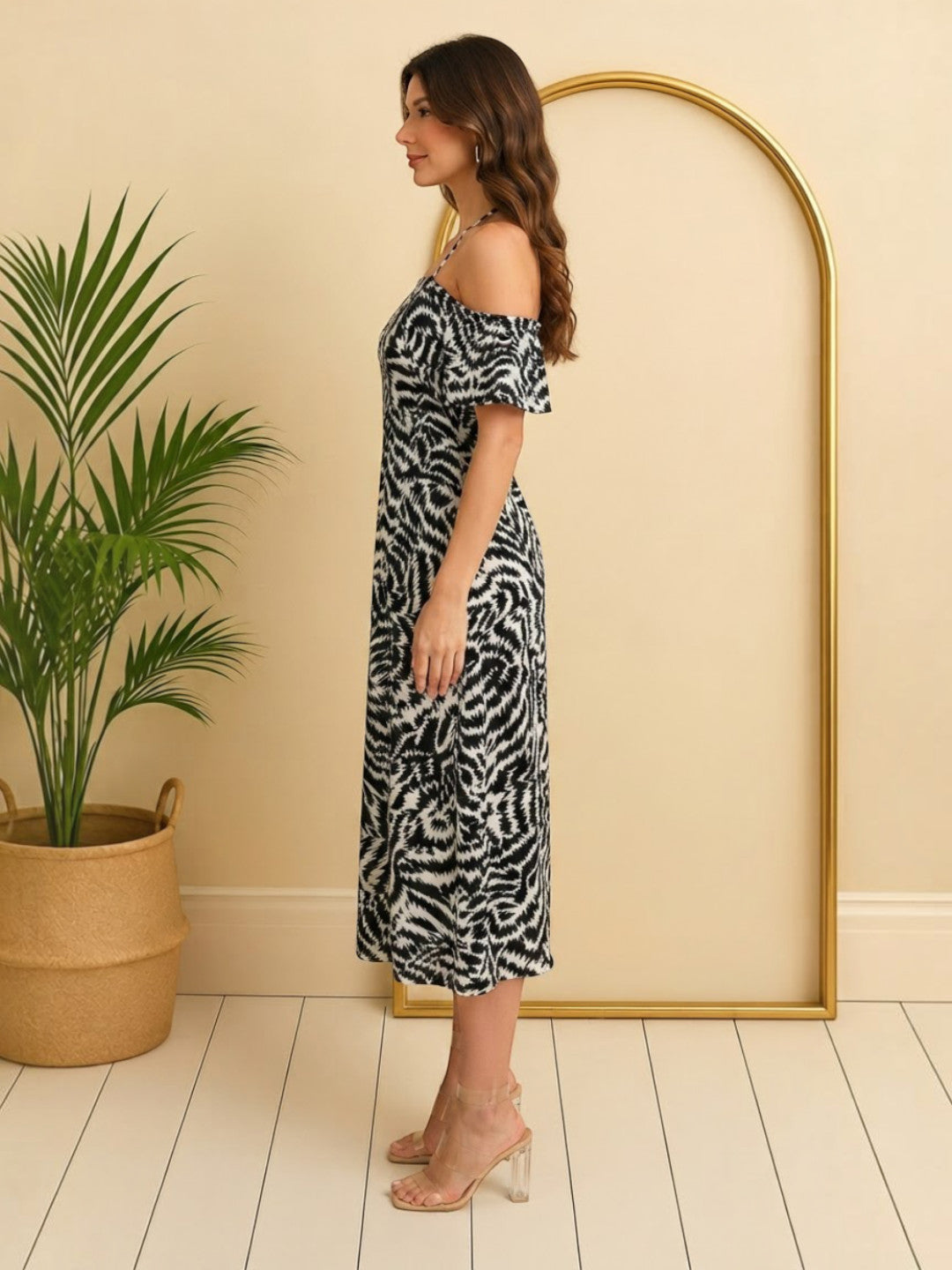 Women Multicolor Zebra Print Dress Oxolloxo