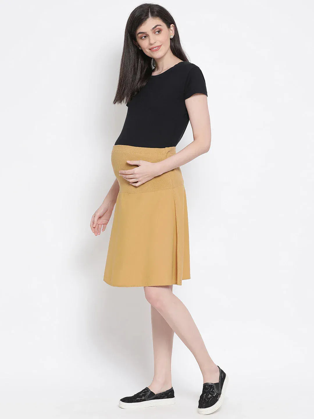Women Mustard Maternity Skirt