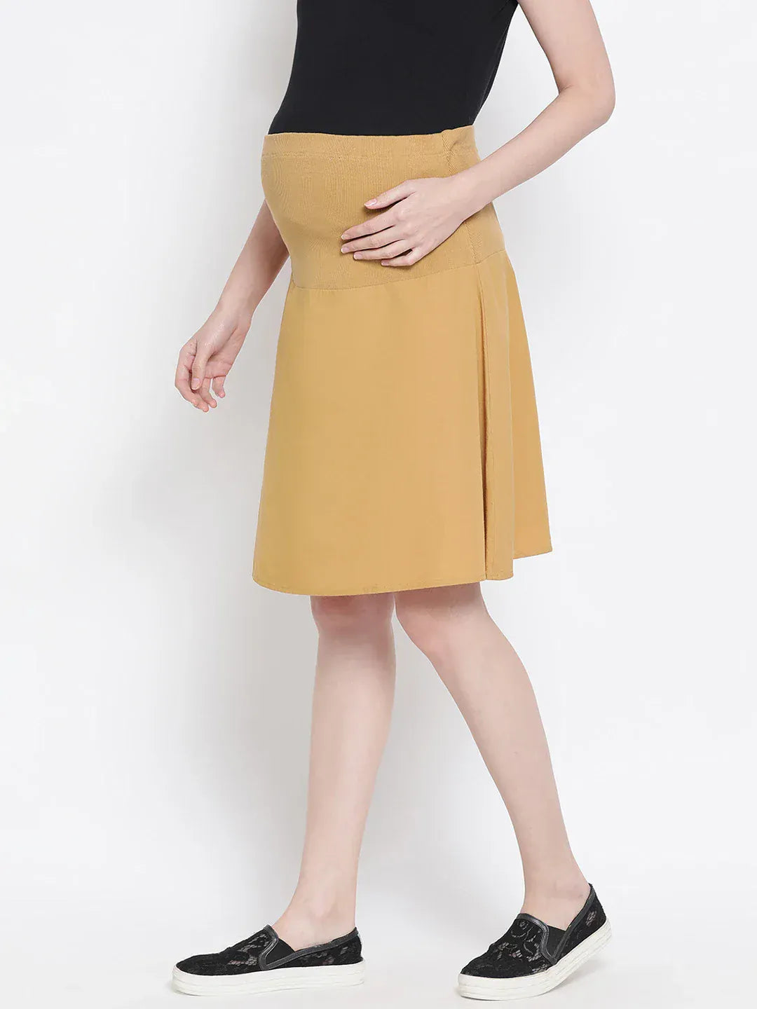 Women Mustard Maternity Skirt