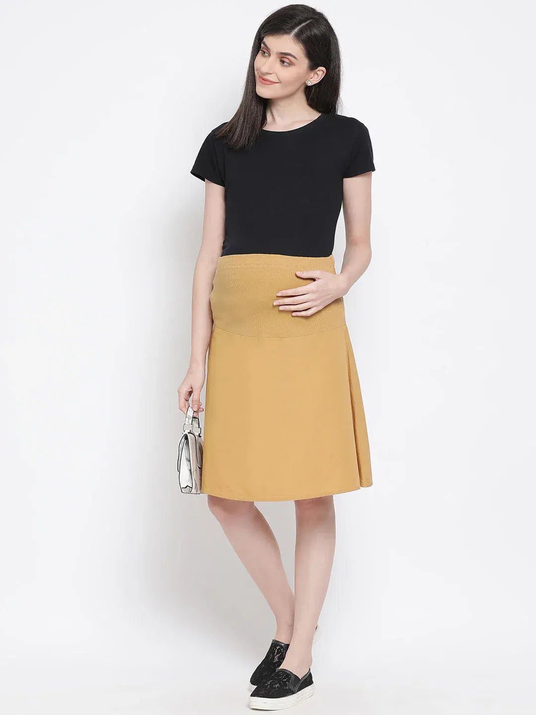 Women Mustard Maternity Skirt
