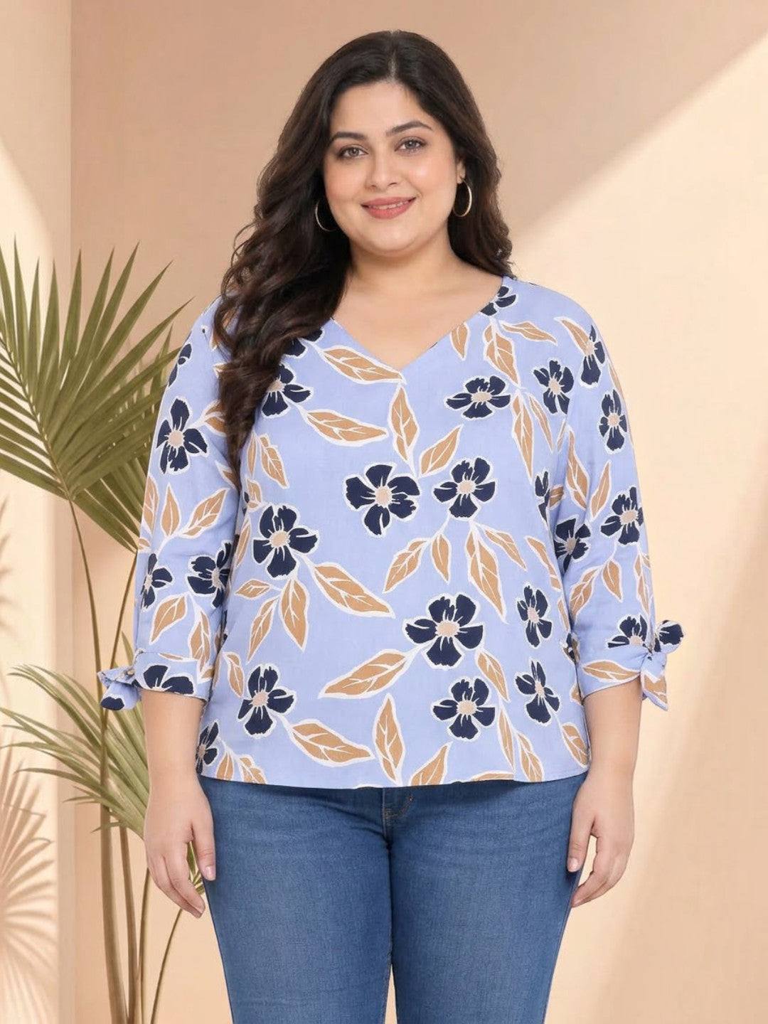 Plus Size Flowery Desert Top