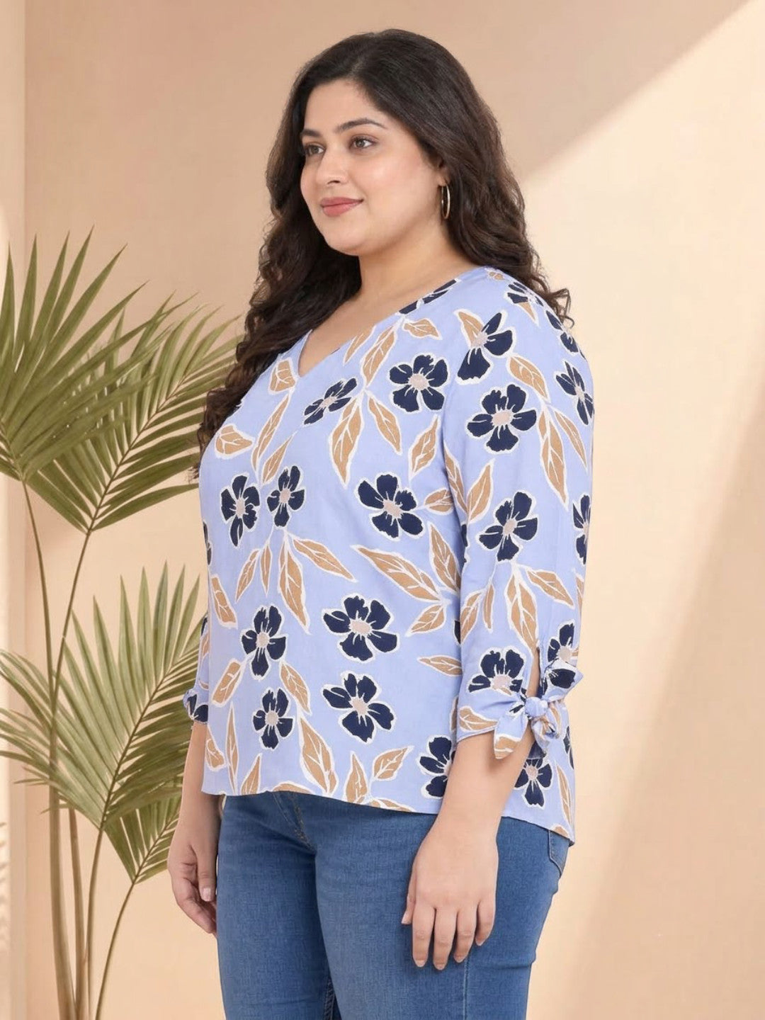 Plus Size Flowery Desert Top