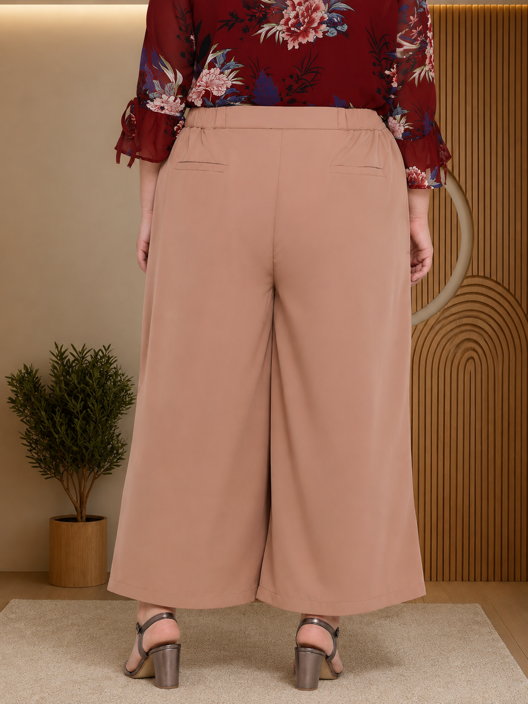 Plus Size Beige Pant