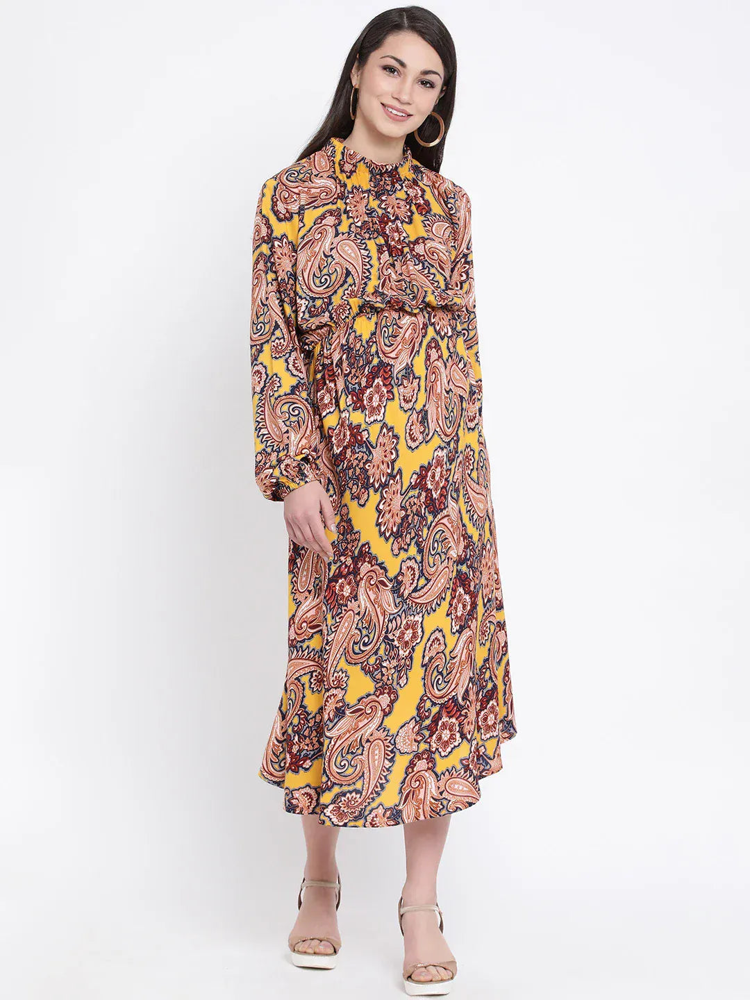 Women Multicolor Tropical Print Maternity Viscose Dress