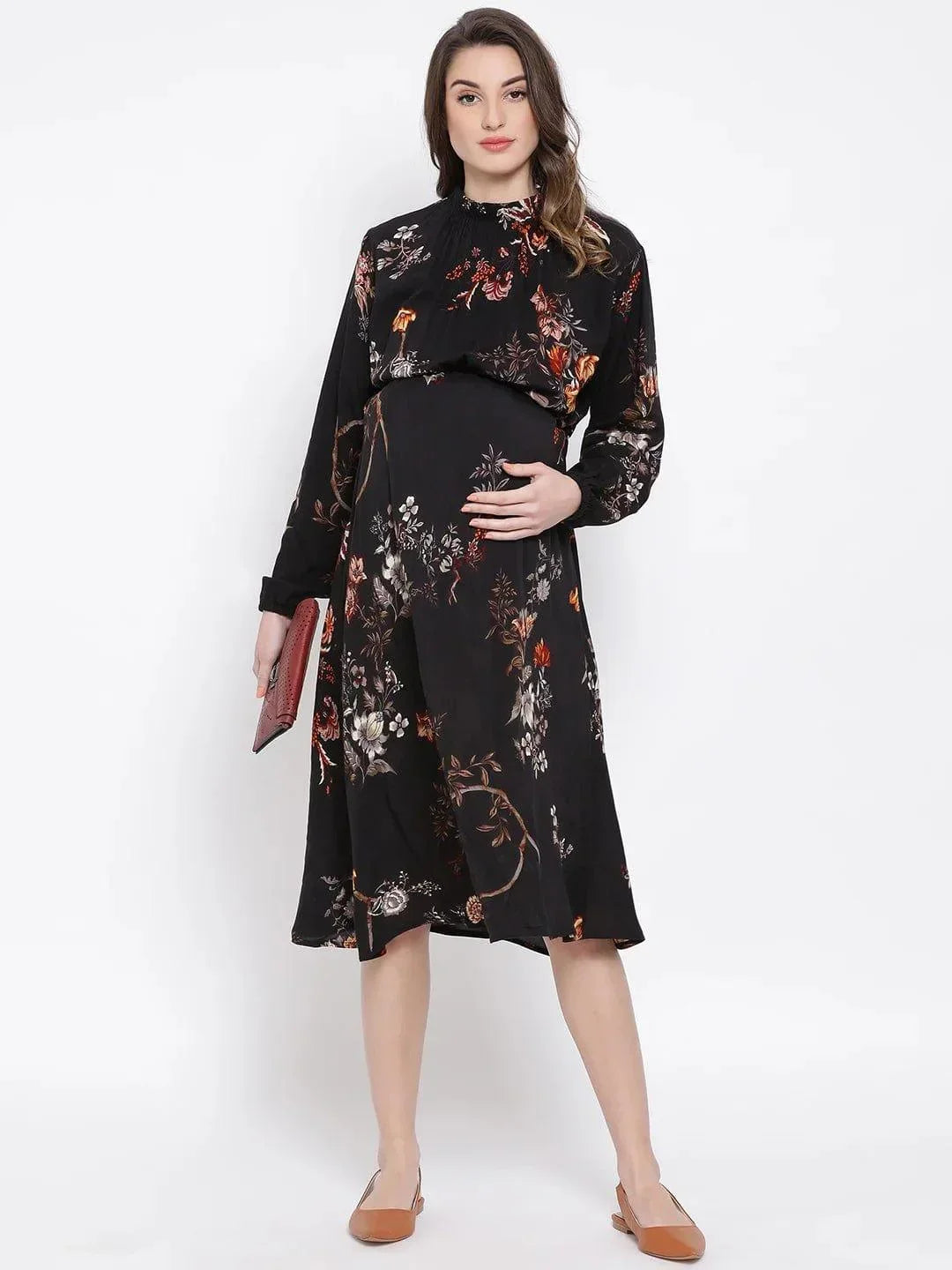 Floral Enigma Docile Maternity Dress For Expecting Moms Today - oxolloxo