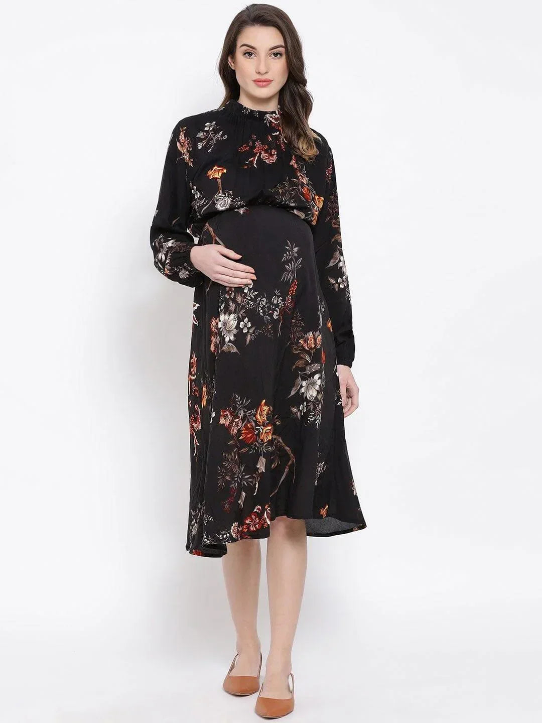 Floral Enigma Docile Maternity Dress For Expecting Moms Today - oxolloxo