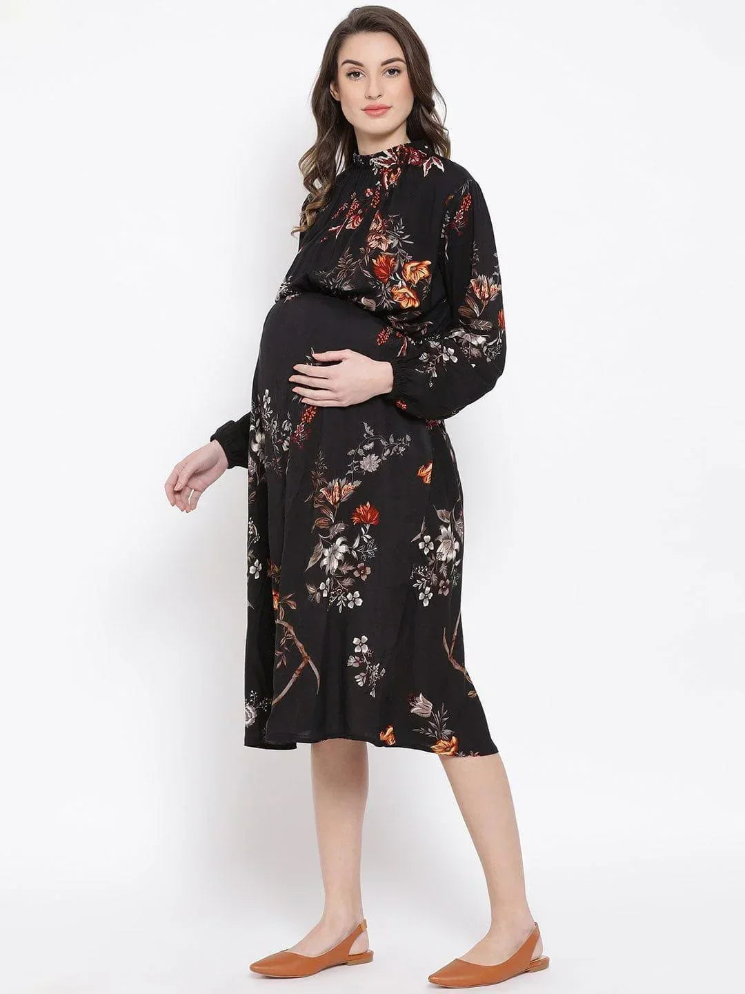 Floral Enigma Docile Maternity Dress For Expecting Moms Today - oxolloxo
