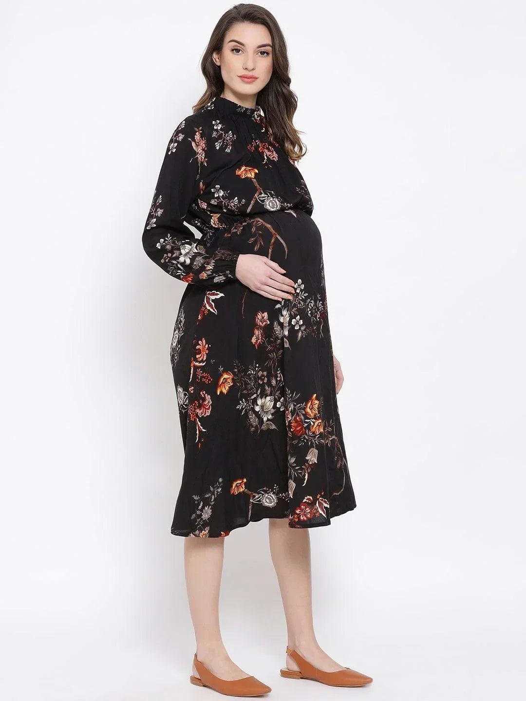 Floral Enigma Docile Maternity Dress For Expecting Moms Today - oxolloxo