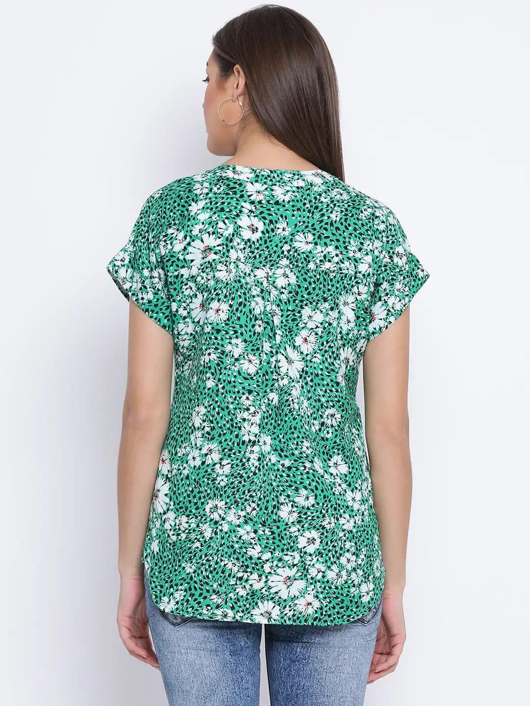 Green Printed Top