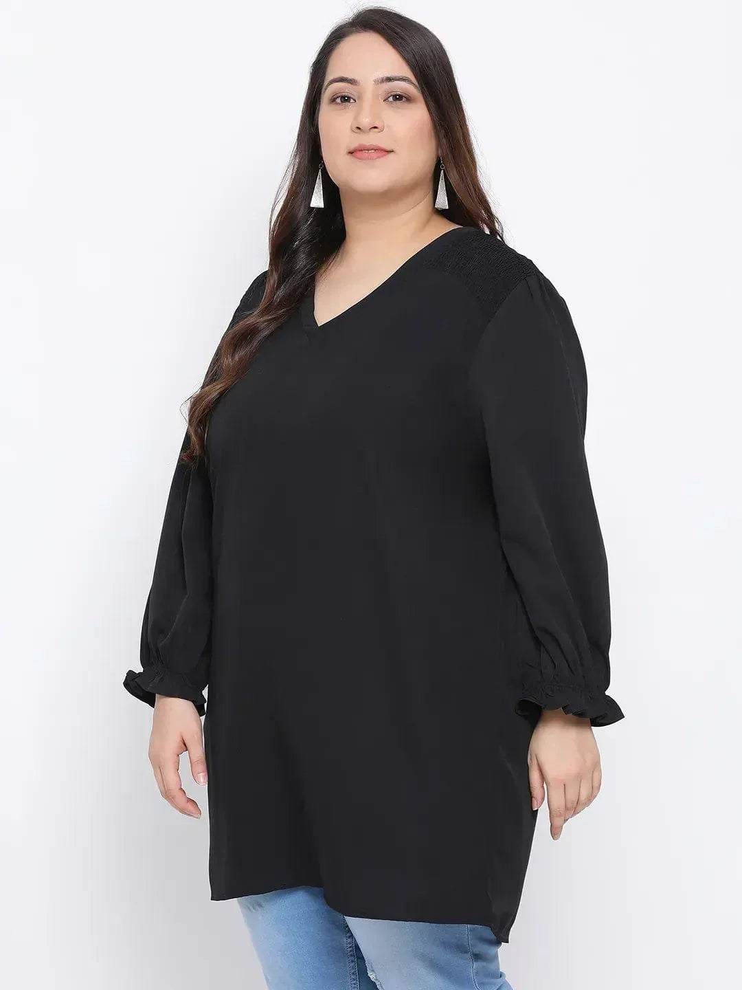 Black Amber Plus Size Women Tunic - oxolloxo