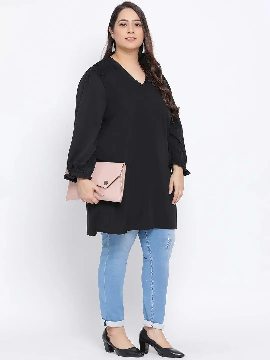 Black Amber Plus Size Women Tunic - oxolloxo
