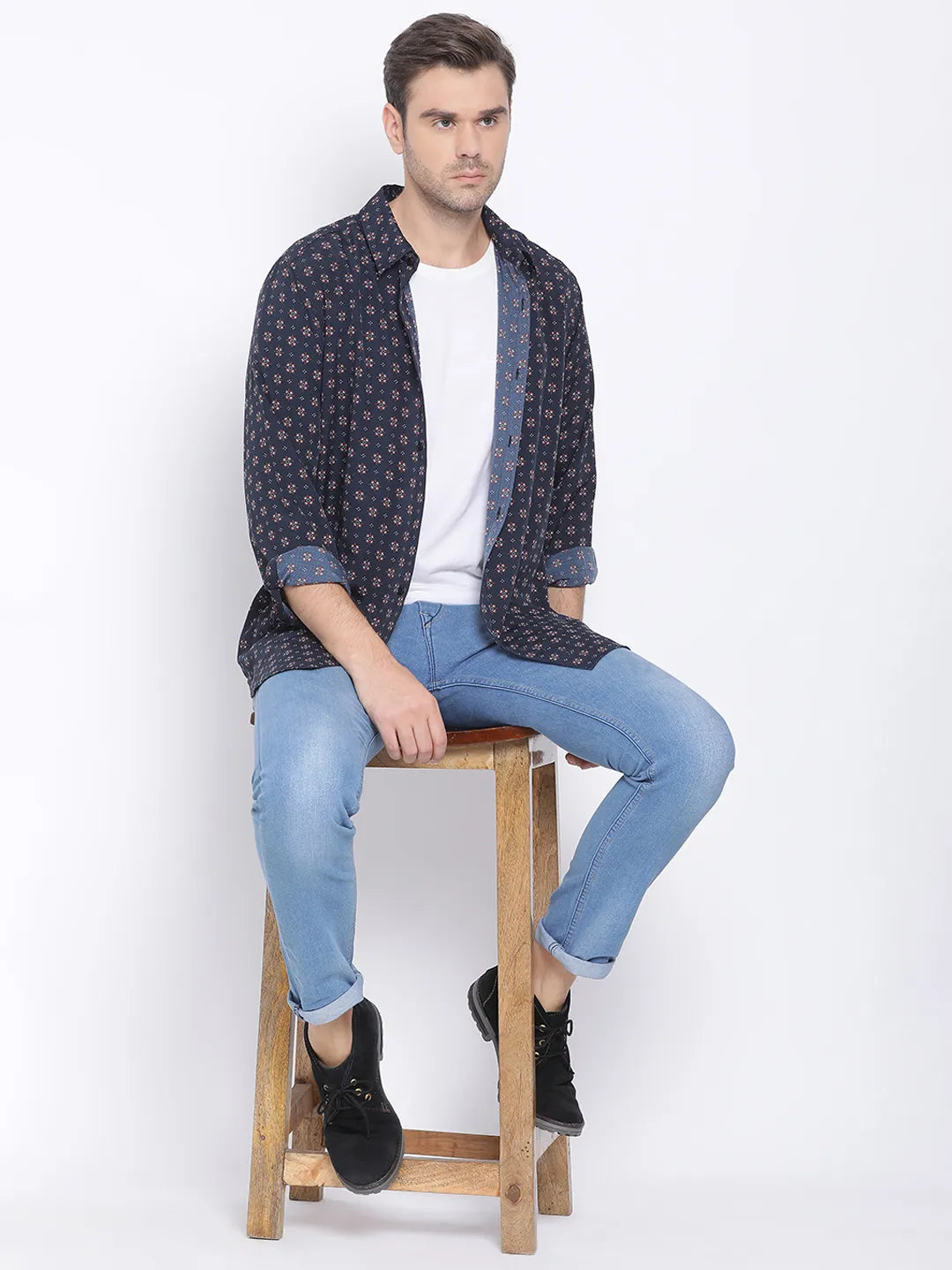 Navy Graphic Men Shirt