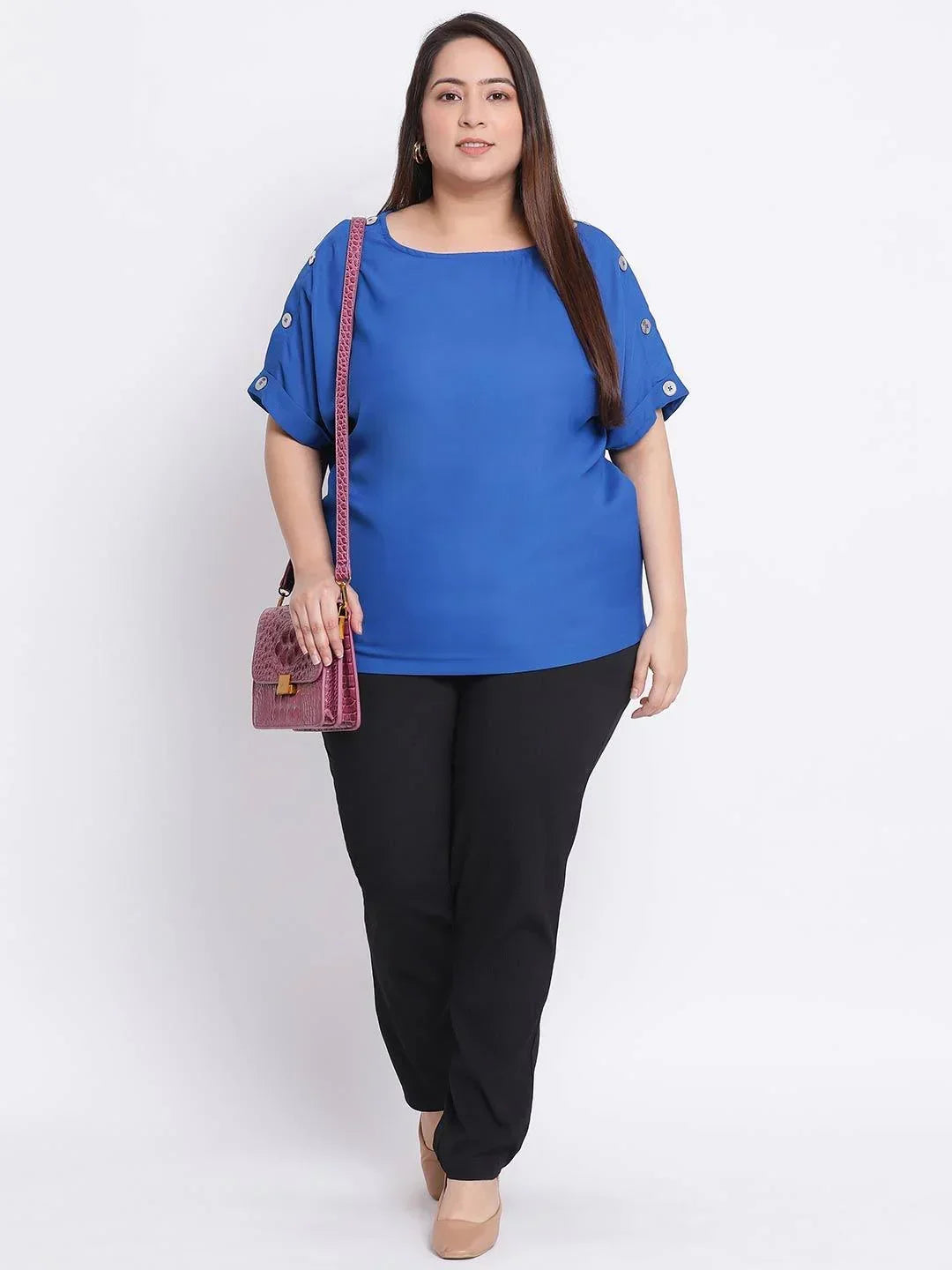 Black Delta Plus Size Pant For Comfortable Daily Wear - oxolloxo