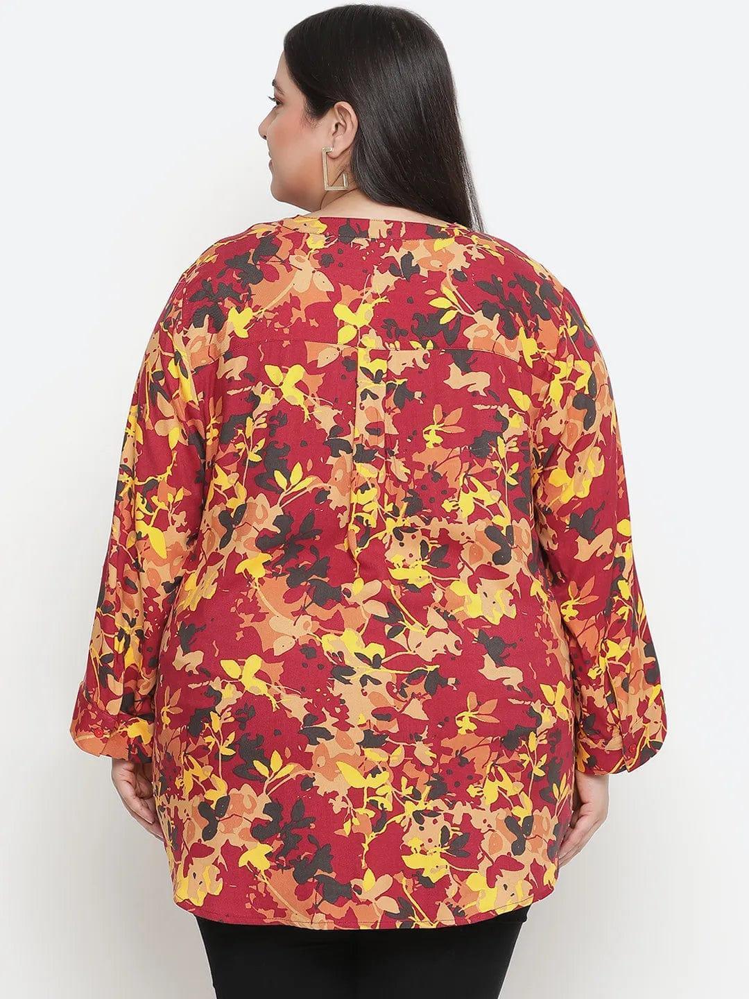 Winning Multicolor Floral Printed Plus Size Top - oxolloxo