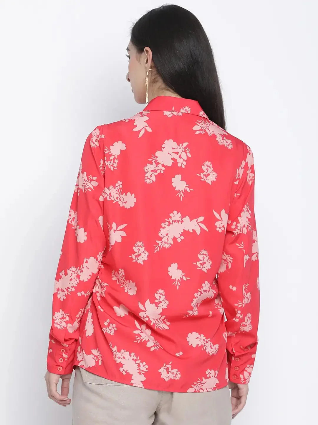 Red Floral Print Shirt