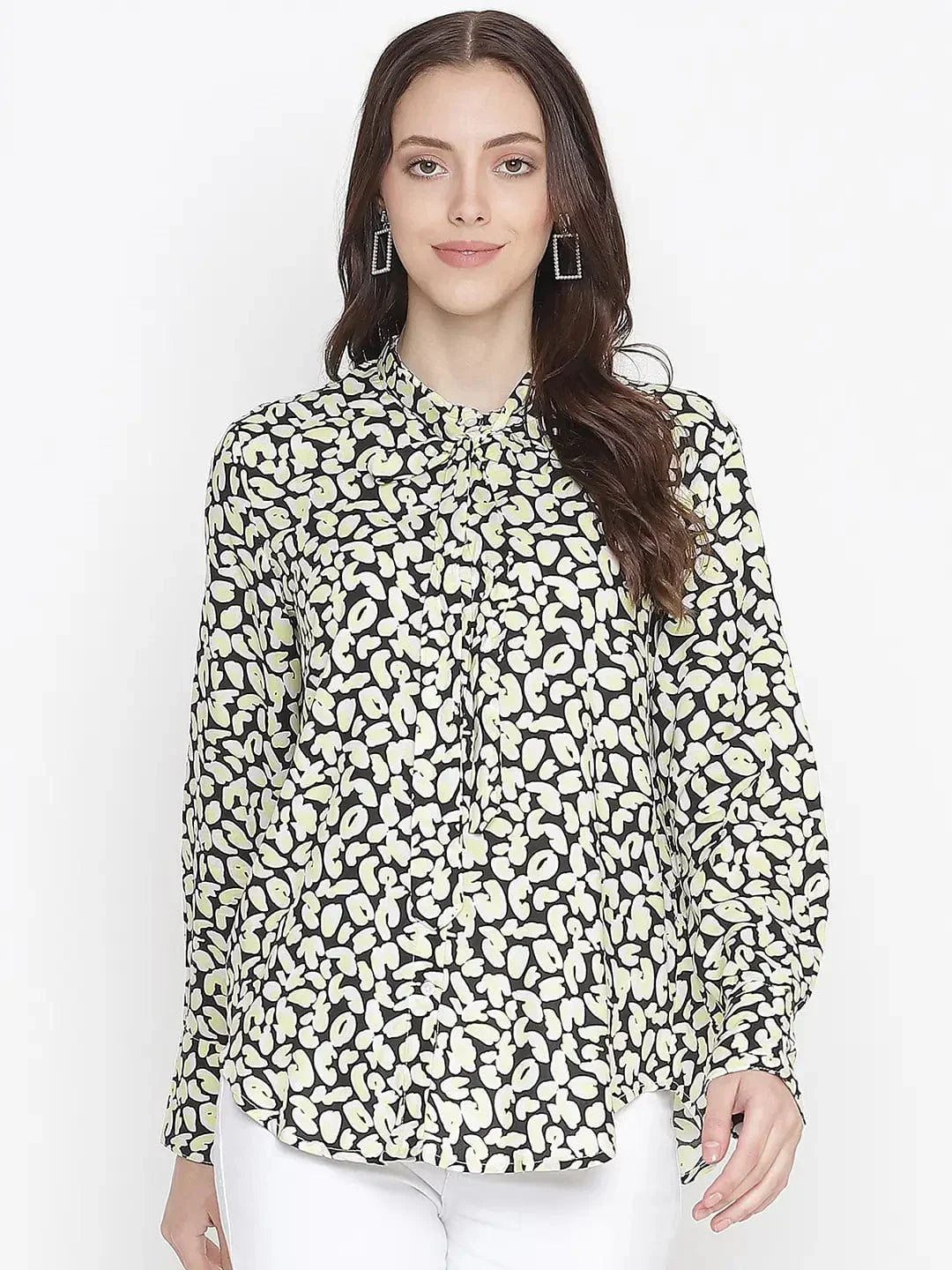 Flecked Floral Print Magical Tie- Knot Women Top - oxolloxo