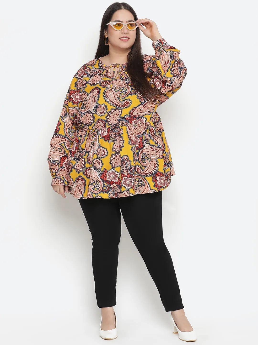 Abstarct Print Elegant Plus Size Women Loopy Top - oxolloxo