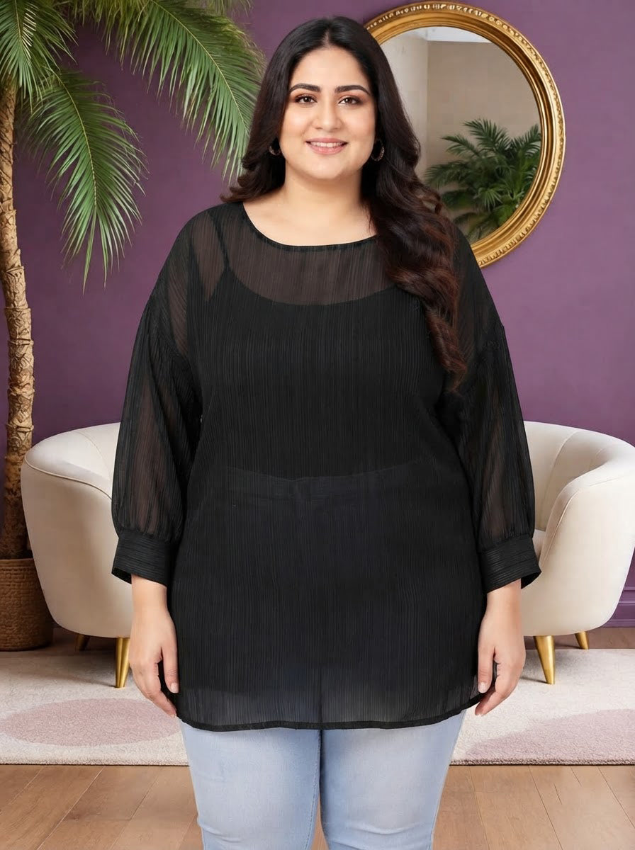Plus Size Black Top