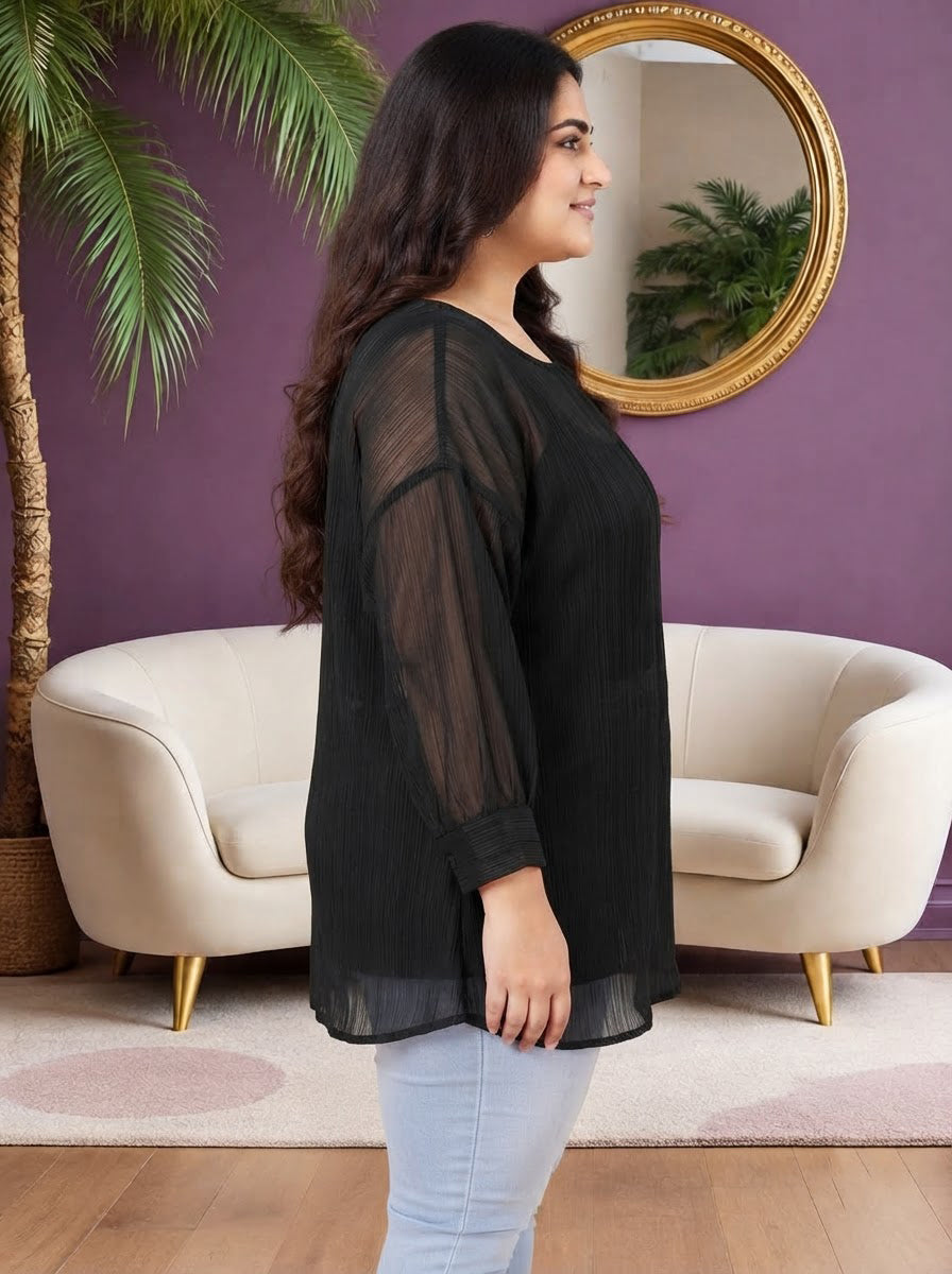 Plus Size Black Top