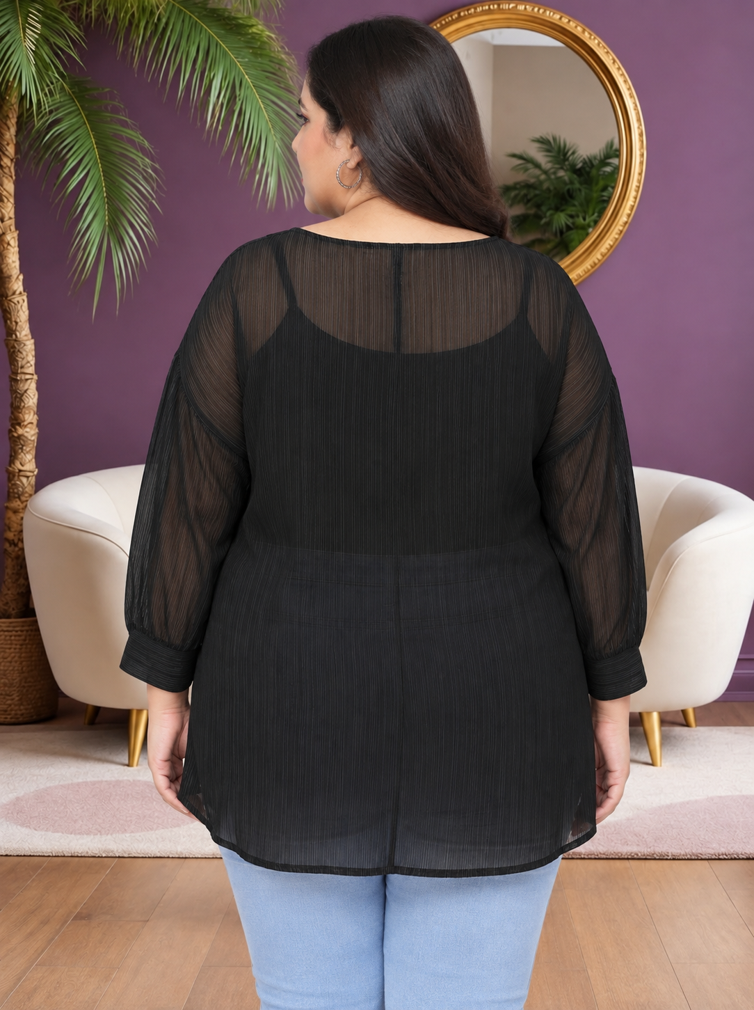 Plus Size Black Top