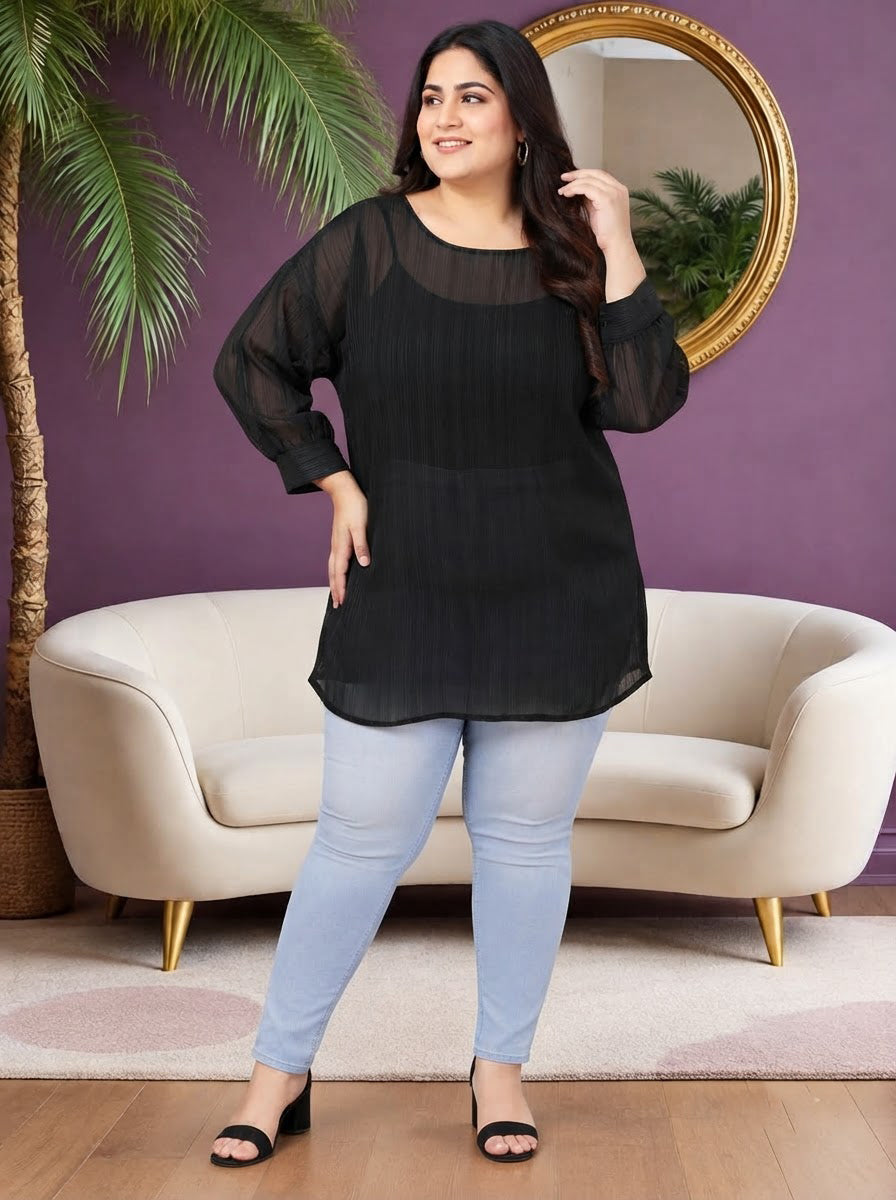 Plus Size Black Top