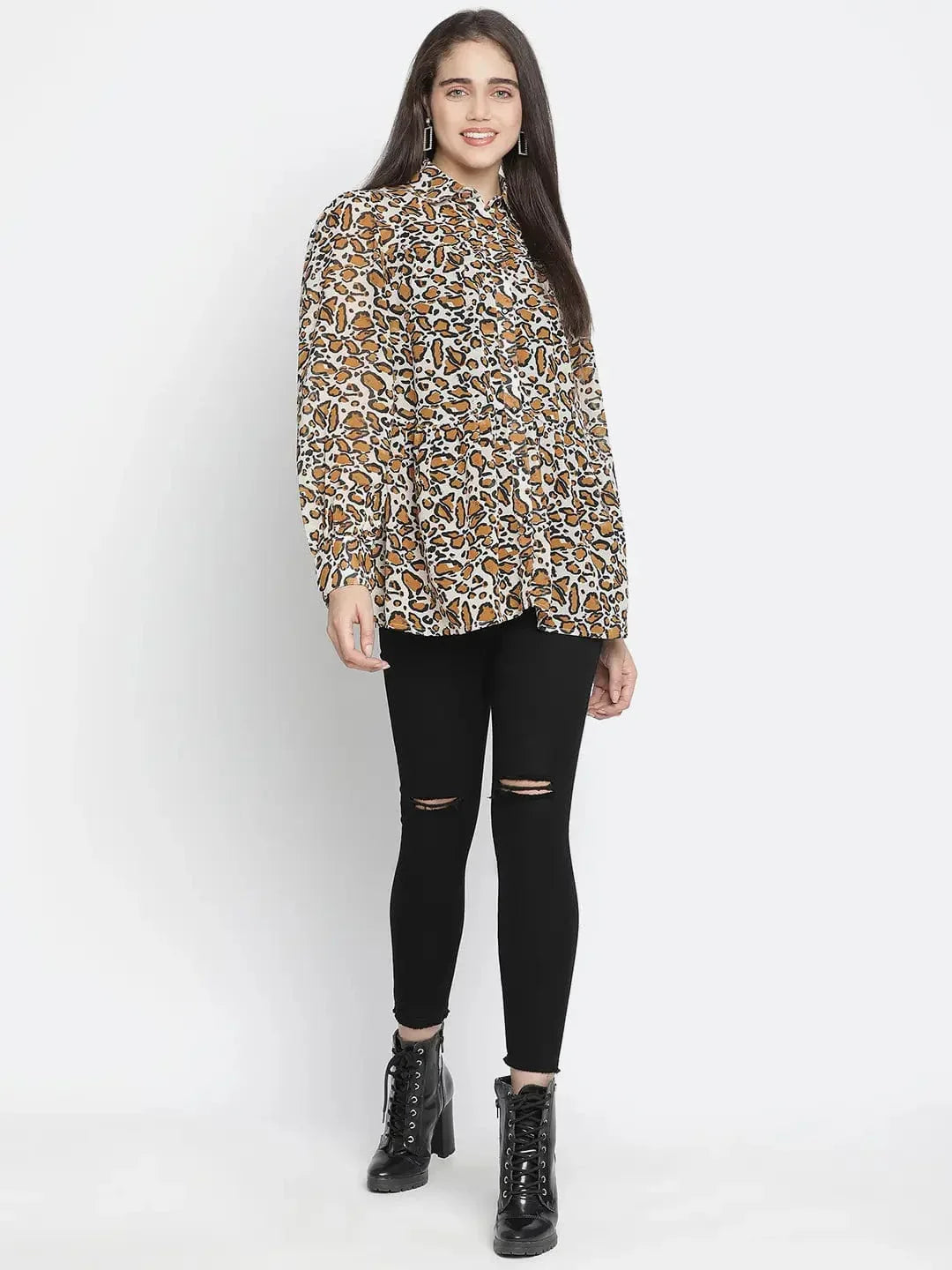 sulit-happy-brown-animal-print-women-shirt