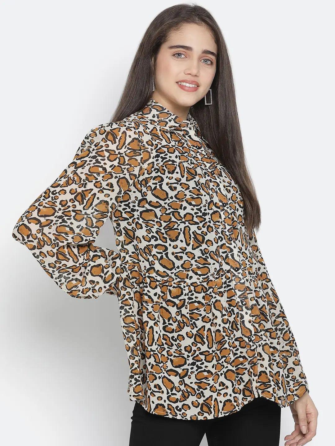 sulit-happy-brown-animal-print-women-shirt