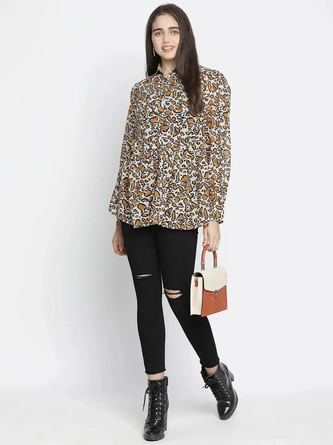 sulit-happy-brown-animal-print-women-shirt