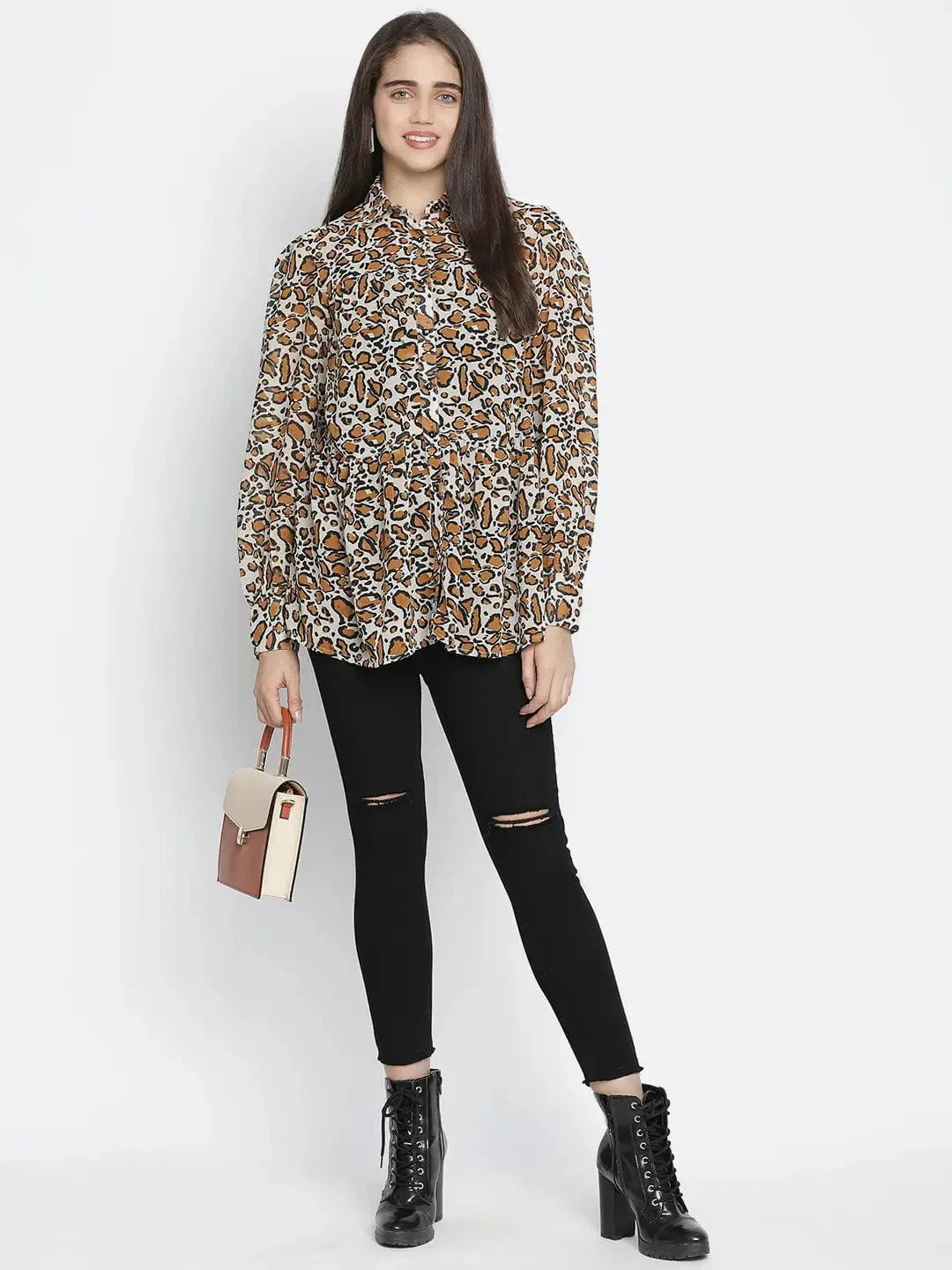 sulit-happy-brown-animal-print-women-shirt