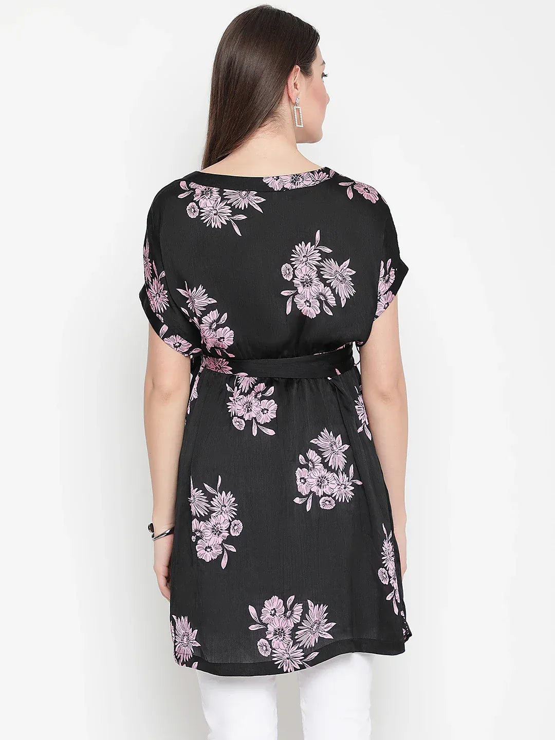 Floral Print Maternity Polyester Tunic