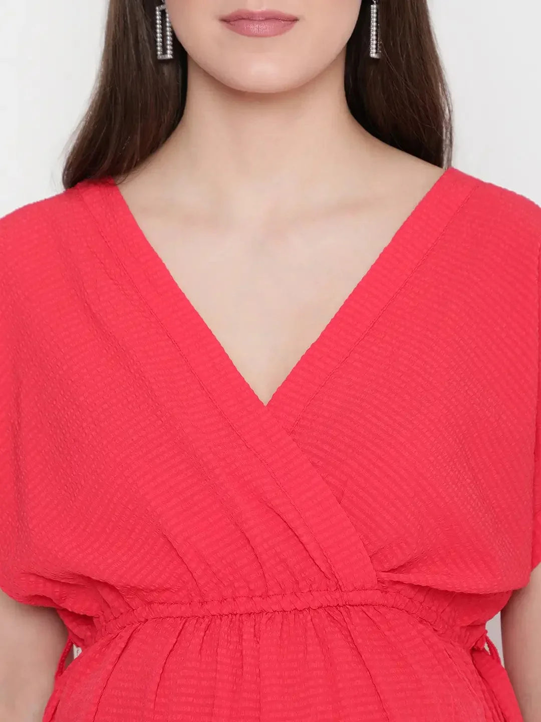 Marvel Red Tie-Knot Warp Maternity Tunic - oxolloxo