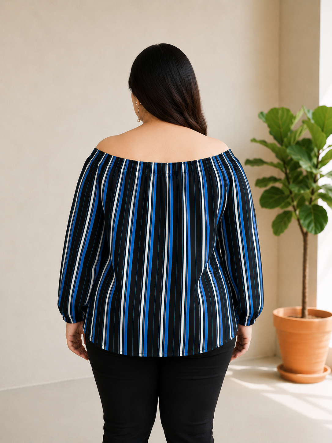 Plus Size Multicolor Stripe Top