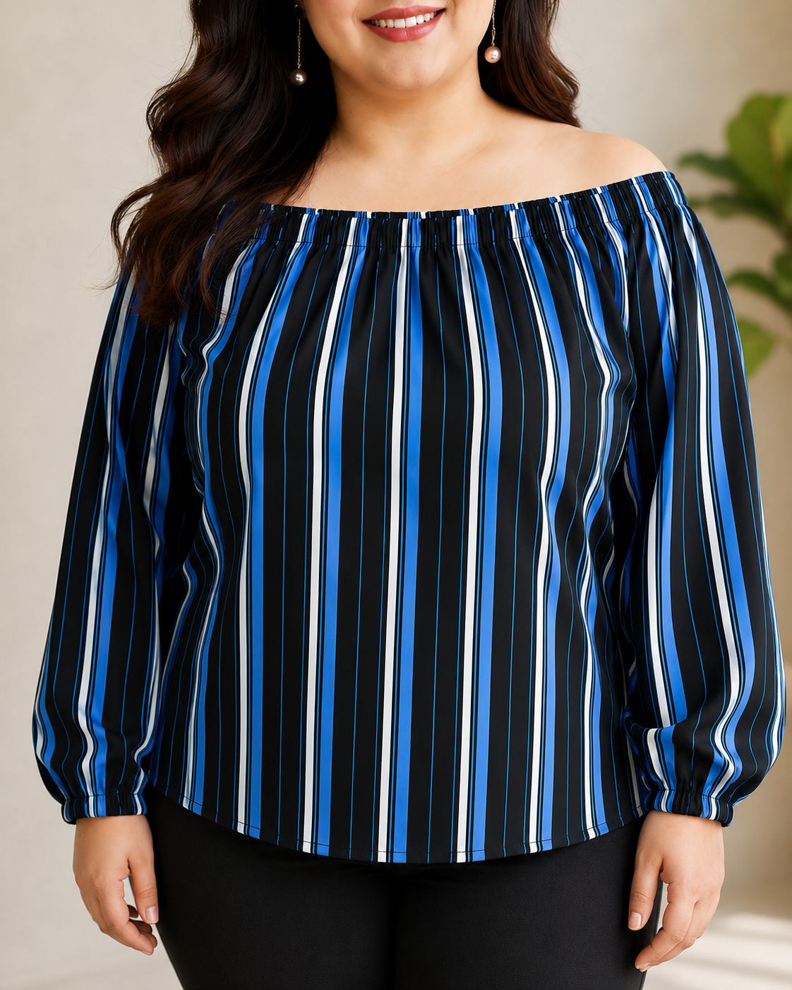 Plus Size Multicolor Stripe Top