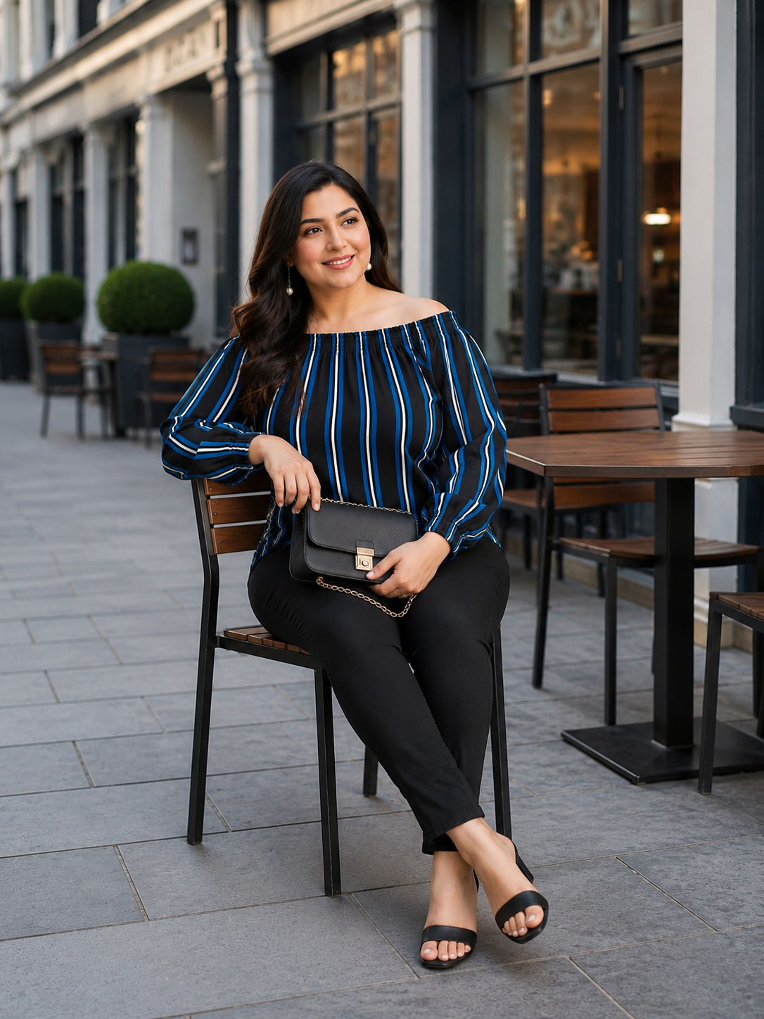 Plus Size Multicolor Stripe Top